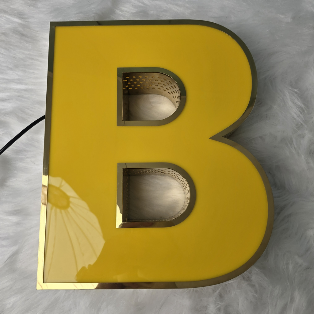 Custom Stainless Steel Perforated Channel Letters | LED Commercial Signage