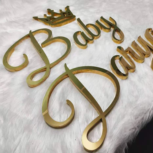 Custom 3D Metal Letters Signs |Gold Mirror Finish| Stainless Steel & Aluminum Options|Fabricated Metal Letters for Retail, Hotel & Office Branding