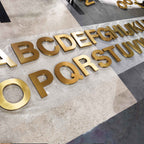 Custom Backlit Channel Letters|Gold Brushed Finish A-Z|Storefront  Business Sign