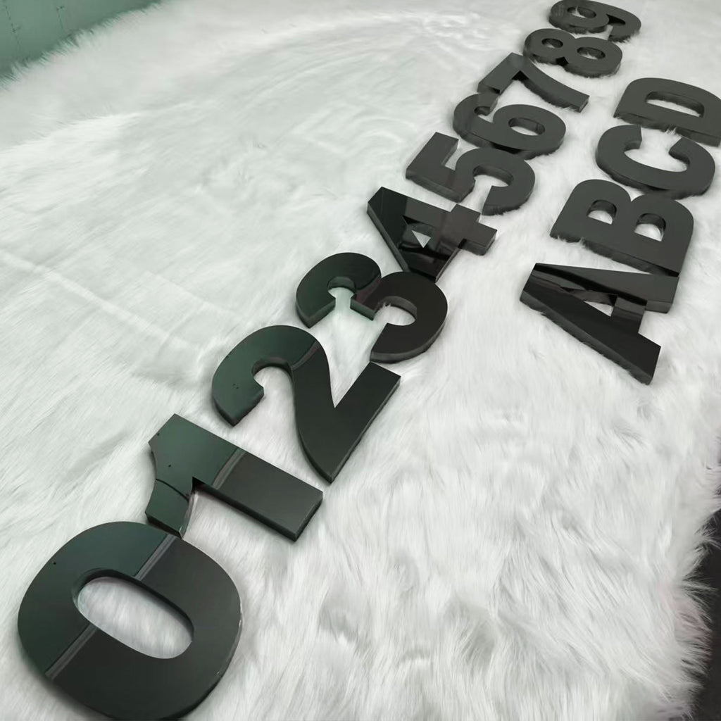 Custom 3D Metal Letters Signs | Black Mirror Stainless Steel |3D Business Logo Sign for Office & Lobby