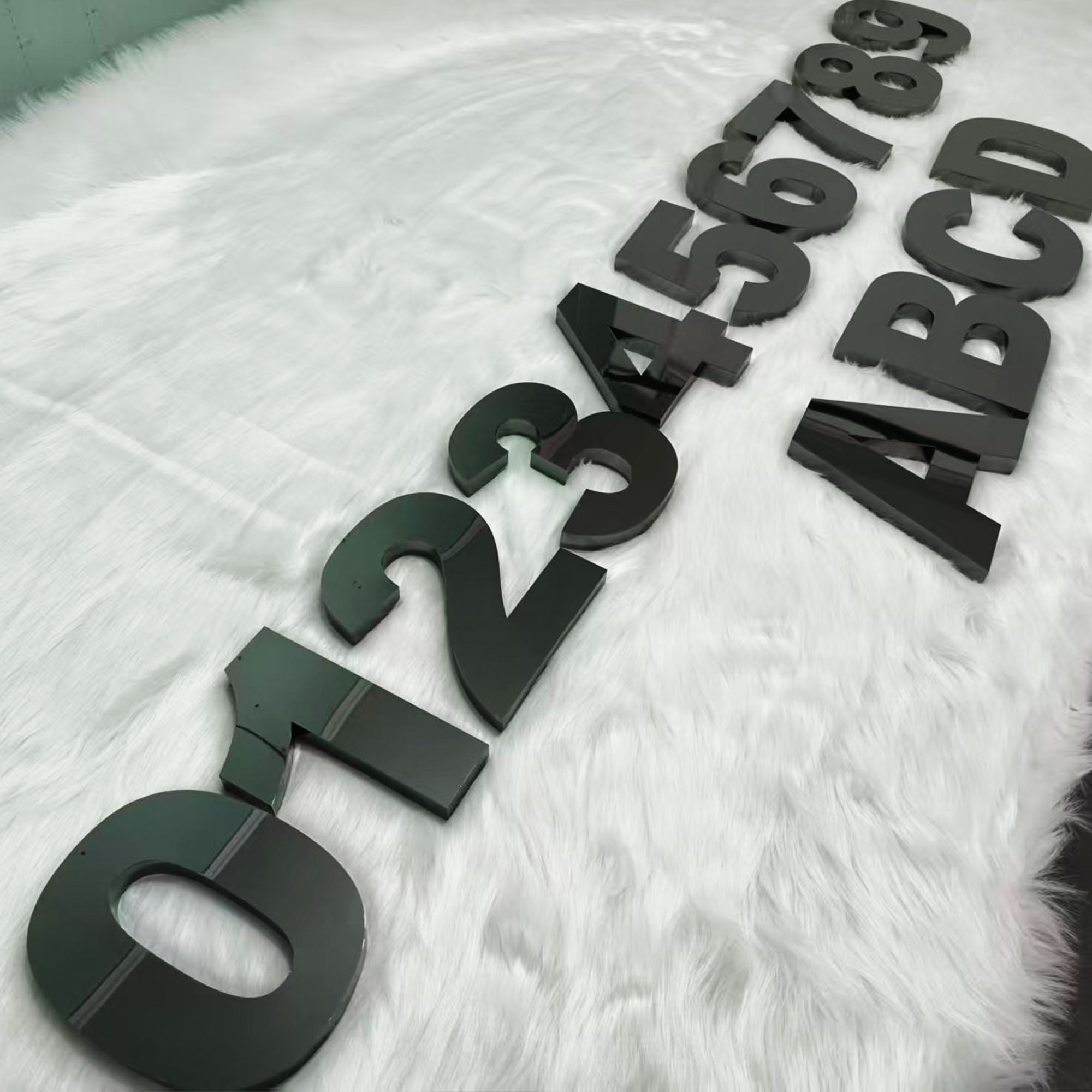 Custom 3D Metal Letters Signs | Black Mirror Stainless Steel |3D Business Logo Sign for Office & Lobby