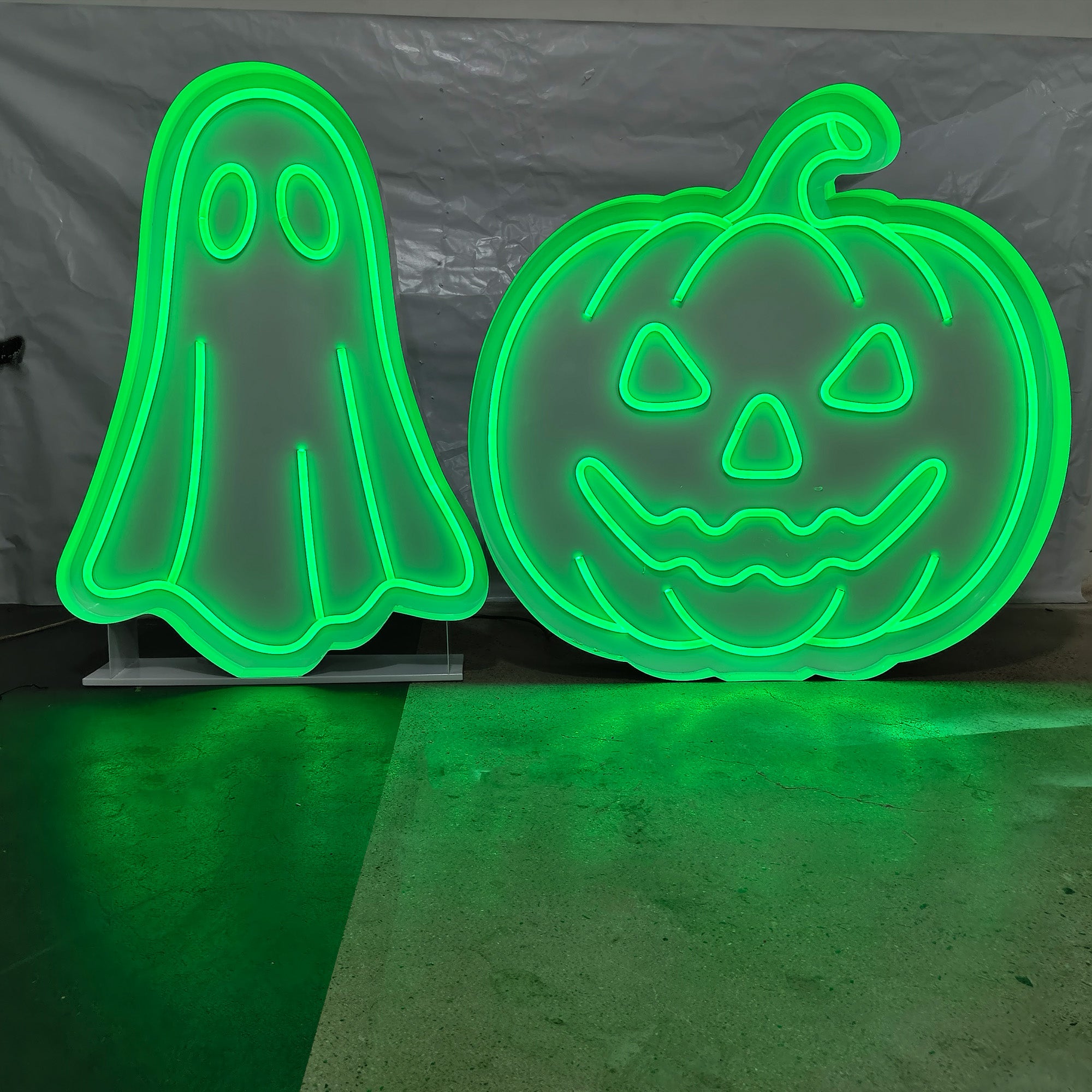 Custom Halloween Neon Marquee Signs | Pumpkin Ghost LED Party Decor