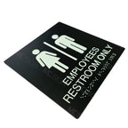 Custom Acrylic Braille Bathroom Sign | ADA Grade 2 Tactile Restroom Identification Sign