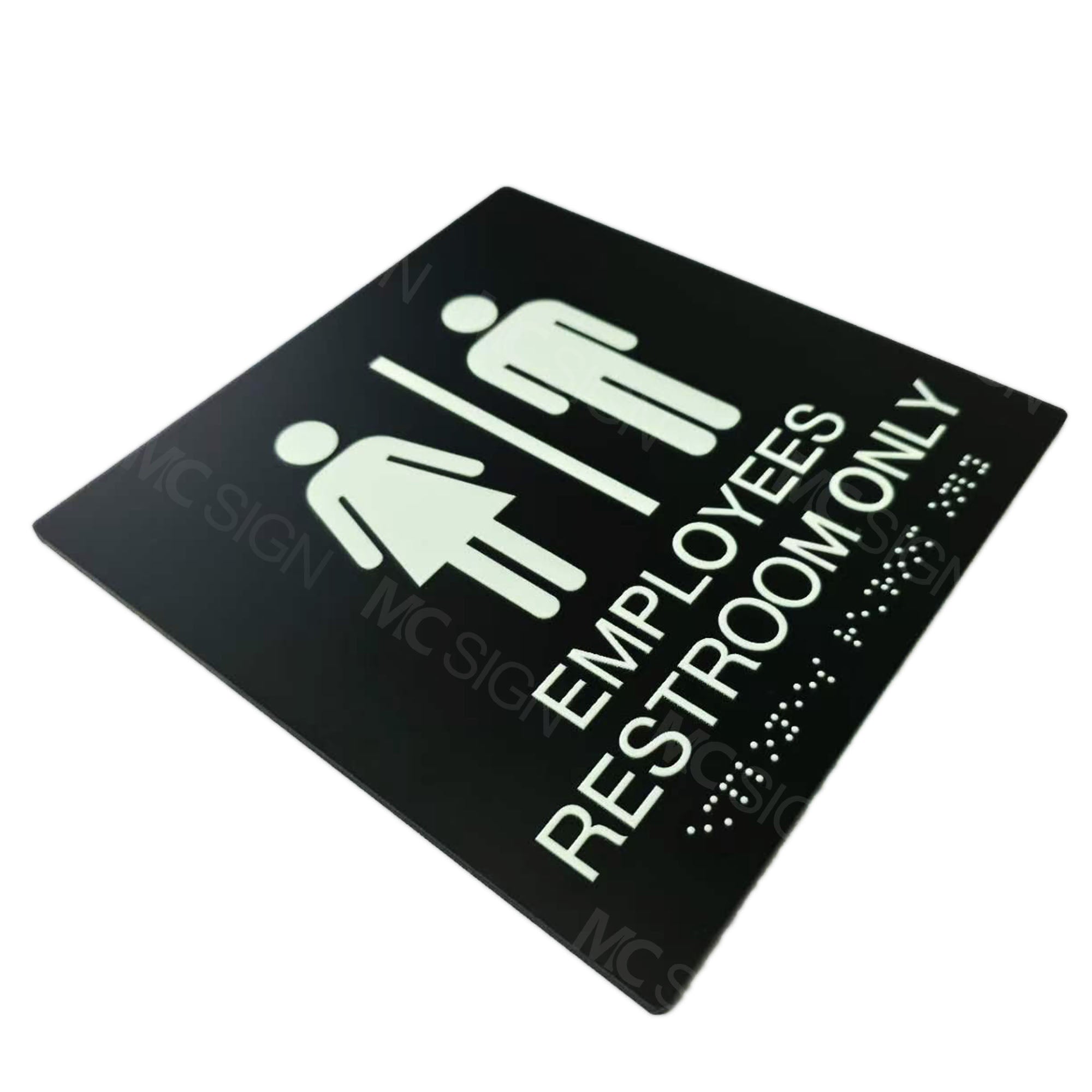 Custom Acrylic Braille Bathroom Sign | ADA Grade 2 Tactile Restroom Identification Sign