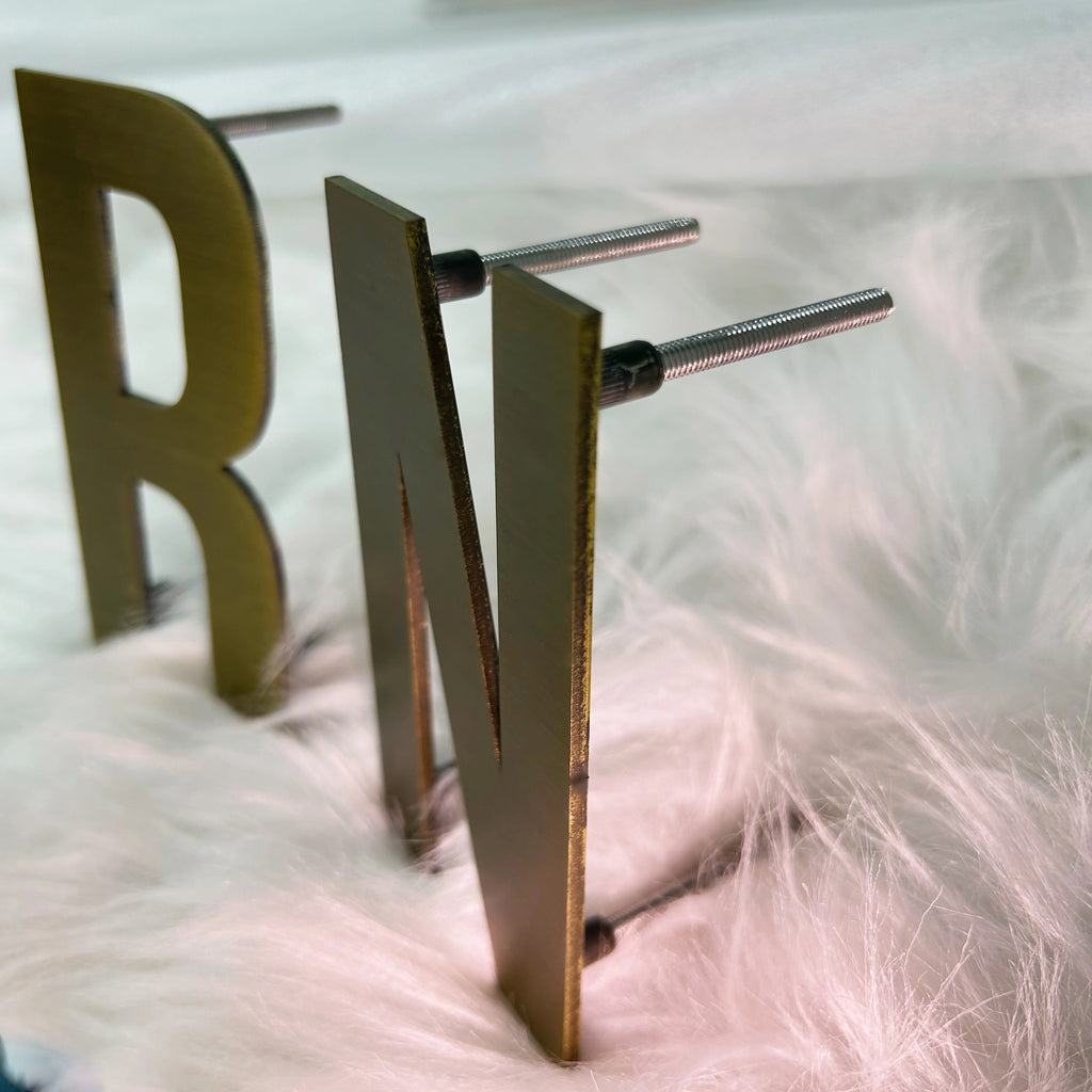 Custom 3D Brushed  Metal Letters |  Solid Brass Letters