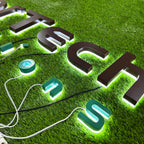 Custom LED Backlit Stainless steel Channel letters |Illuminated Company Logo Sign