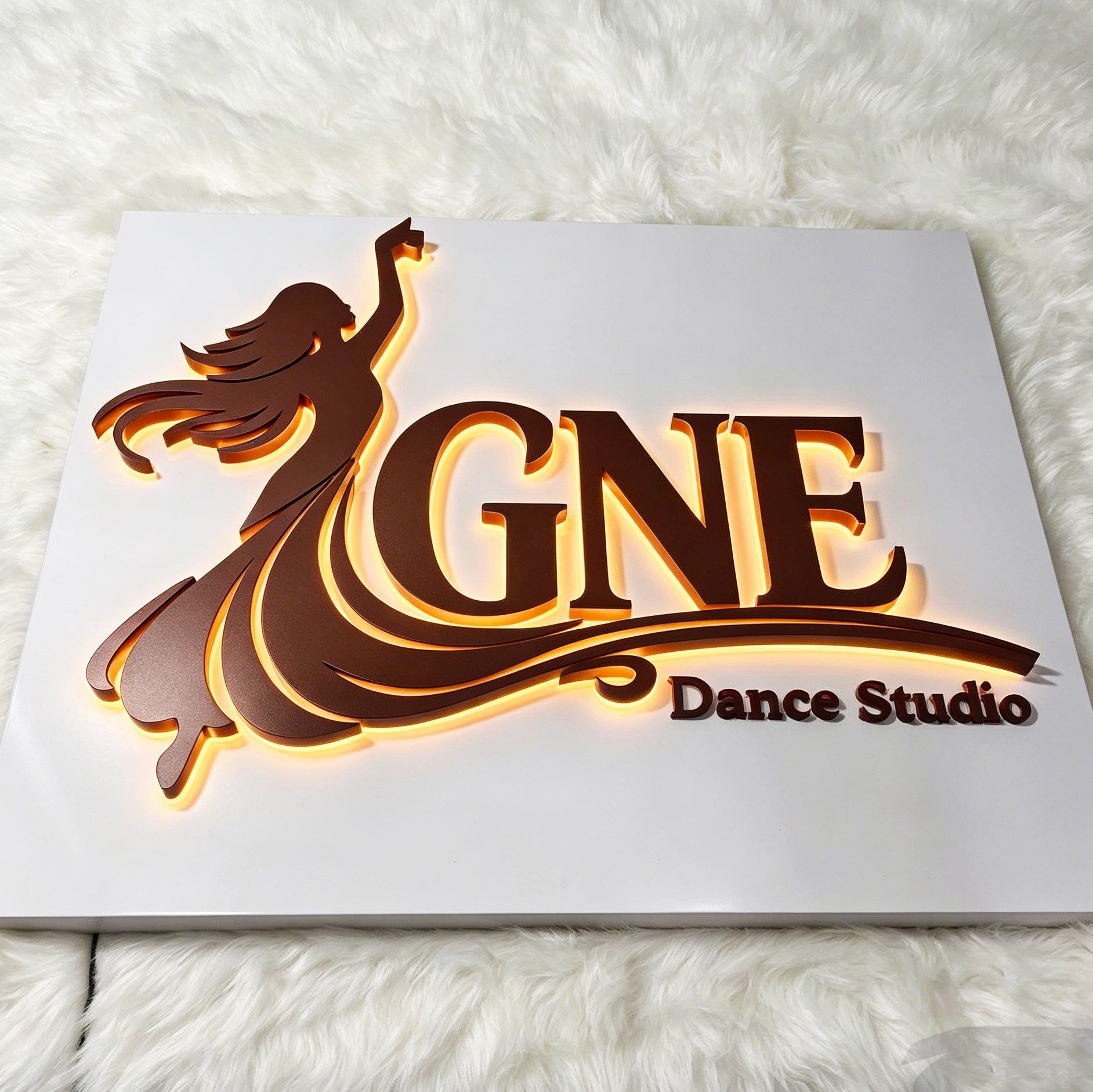 Custom 3D Metal Backlit Letters with Panel |Illuminated Channel letters|Dance-themed logo