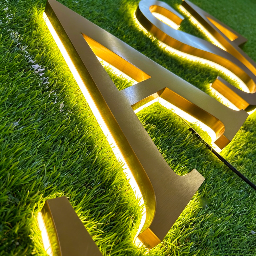 Custom LED Backlit Metal Logo Sign|Illuminated Company Logo Sign|Illuminated Stainless steel Channel letters