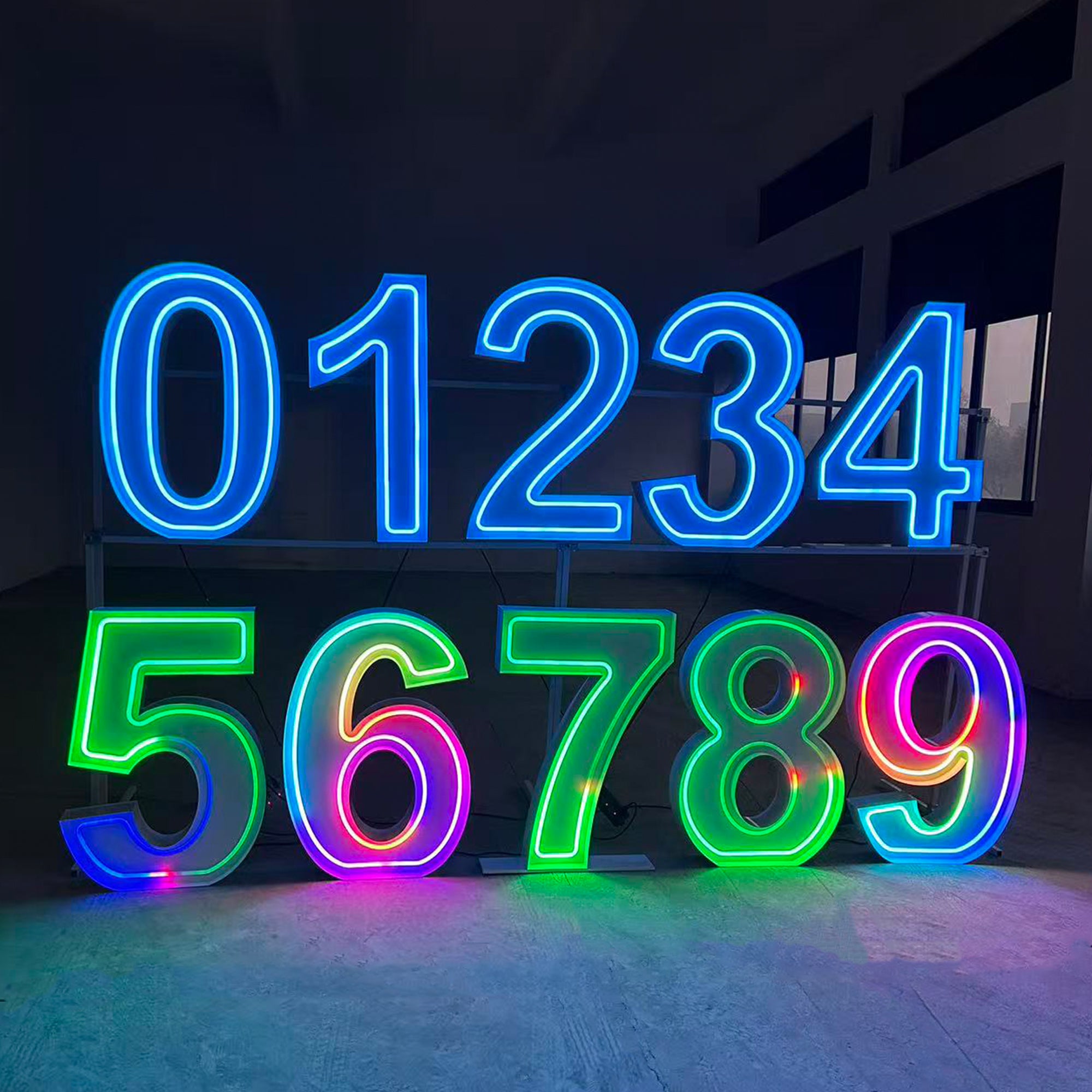 Custom RGB Neon Marquee Numbers for Birthdays, Weddings & Events