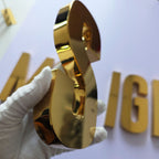 Custom Non-Illuminated Reverse Channel Letters, Gold Stainless Steel Metal Sign Letters, Business Wall Logo