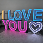 Large I LOVE YOU Neon Marquee Letters | Romantic Event Backdrop Decor