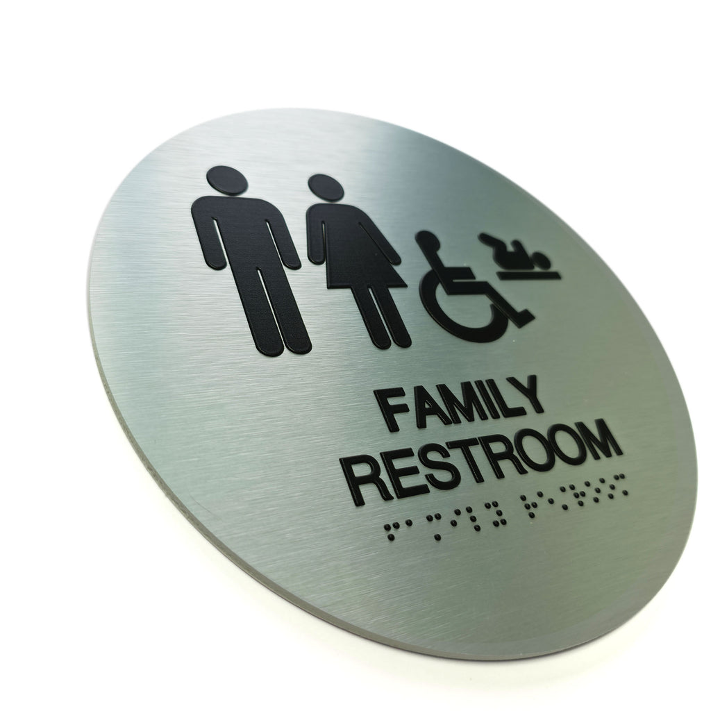 Custom Metal Braille Restroom Signs | Commercial ADA Wayfinding Signs