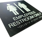 Custom Acrylic Braille Bathroom Sign | ADA Grade 2 Tactile Restroom Identification Sign