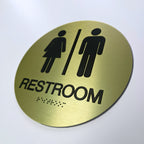 Custom ABS braille restroom Sign |ADA Compliant|3D Raised Beads|Grade 2 Braille