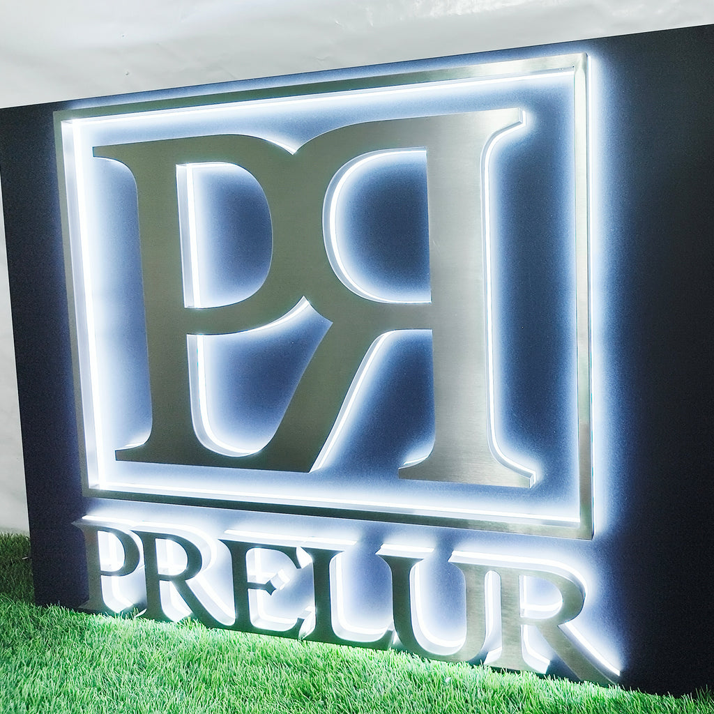 Custom Backlit Channel Letters | Black Brushed Finish | Storefront Signs and Business Branding