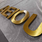 Custom Backlit Channel Letters|Gold Brushed Finish A-Z|Storefront  Business Sign