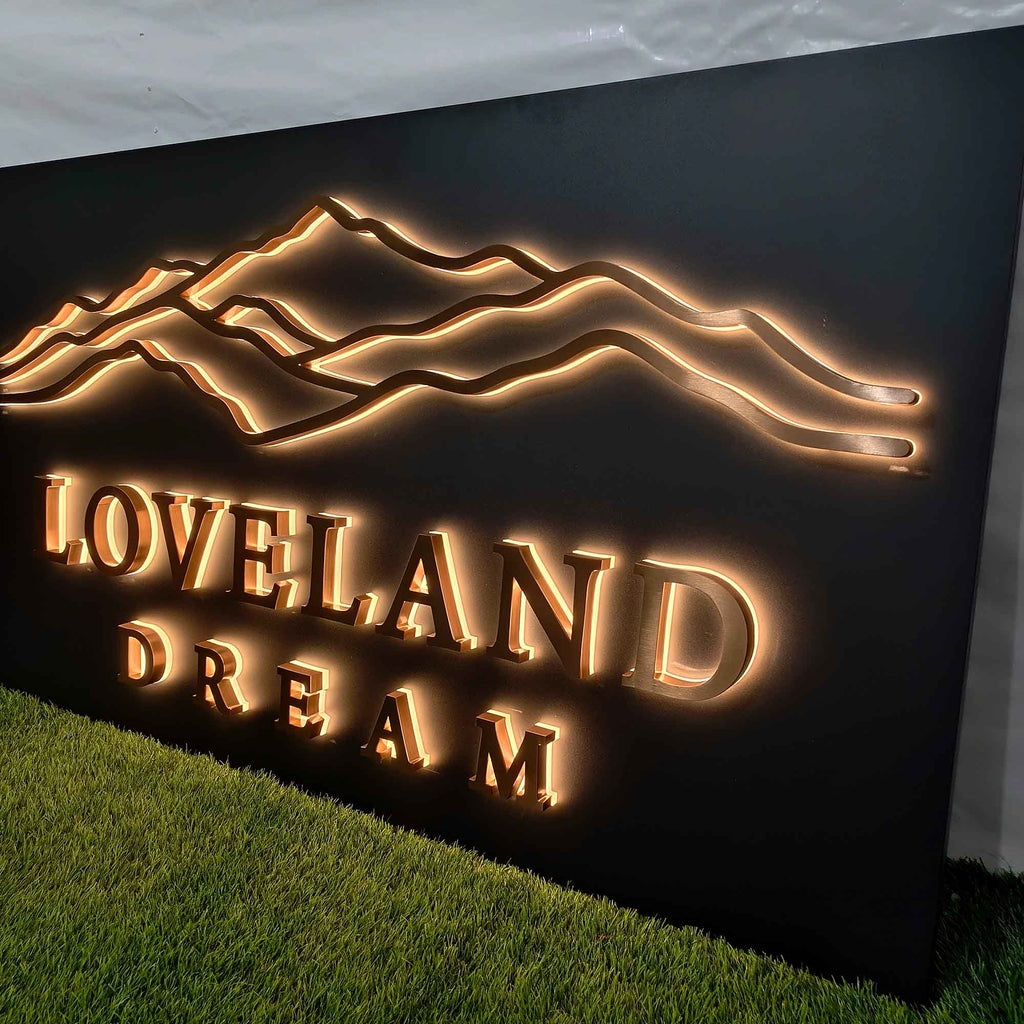 Custom Backlit Channel Letters Panel 3D Metal Halo Lit Logo Sign Indoor Outdoor Business Store Front Wall Signage