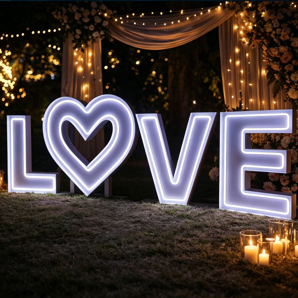Custom RGB Neon Marquee Letters LOVE U MOM for Mother's Day Decor