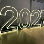 Foldable Metal RGB Neon Marquee Numbers 2027 Portable Event Display Sign