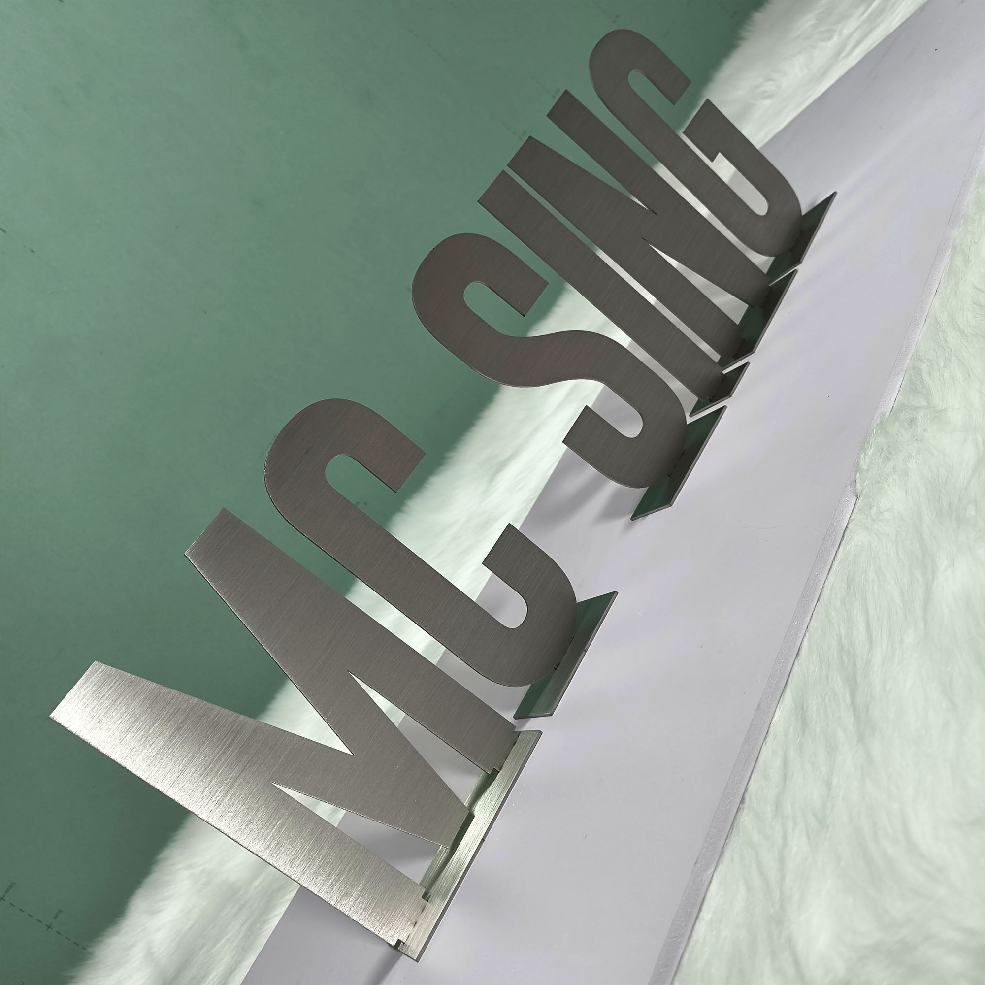 Custom 3D Freestanding Metal Letters | Mirror Stainless Steel Tabletop Sign