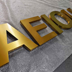 Custom Backlit Channel Letters|Gold Brushed Finish A-Z|Storefront  Business Sign