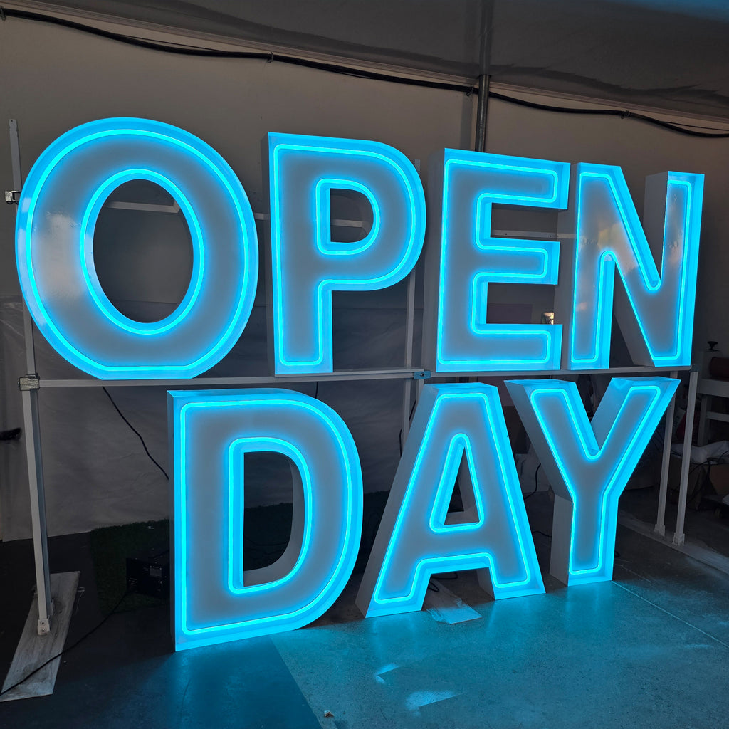 Custom OPEN DAY RGB Neon Marquee Letters for Events & Store Displays