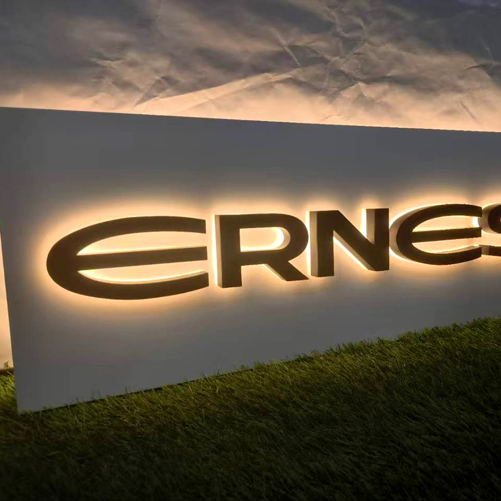 Custom 3D Metal Backlit Letters with Panel | LED Storefront Wall Logo Sign