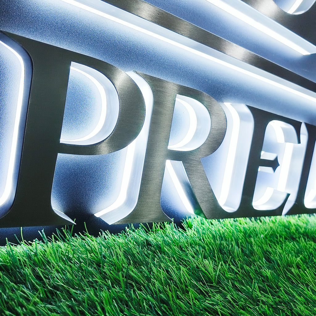 Custom Backlit Channel Letters | Black Brushed Finish | Storefront Signs and Business Branding