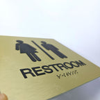 Custom Metal Braille Restroom Sign | ADA Accessible Family Bathroom Sign