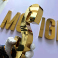 Custom Non-Illuminated Reverse Channel Letters, Gold Stainless Steel Metal Sign Letters, Business Wall Logo