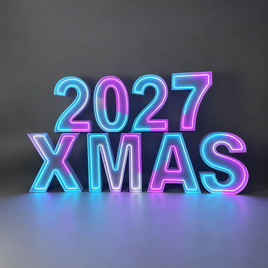 Custom 2027 XMAS Neon Marquee Letters | LED Christmas Light Up Sign
