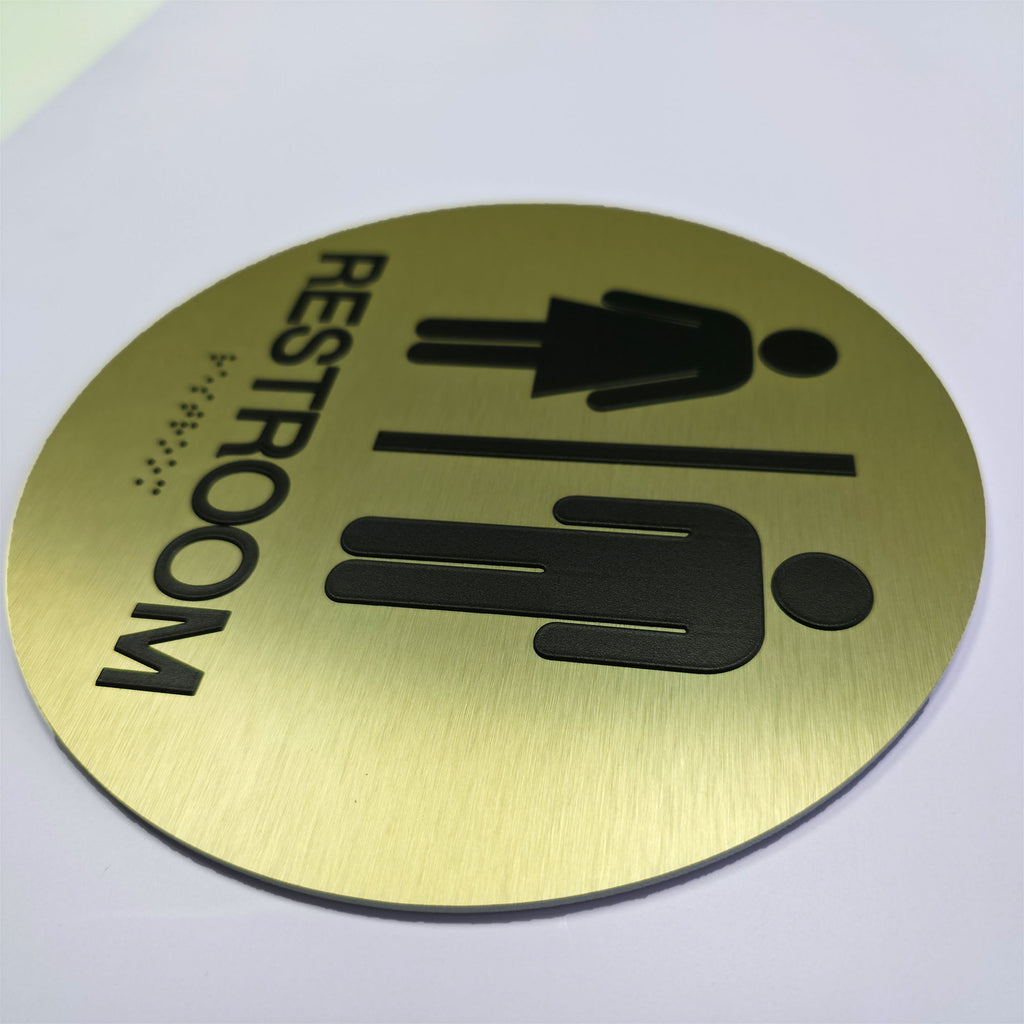 Custom ABS braille restroom Sign |ADA Compliant|3D Raised Beads|Grade 2 Braille