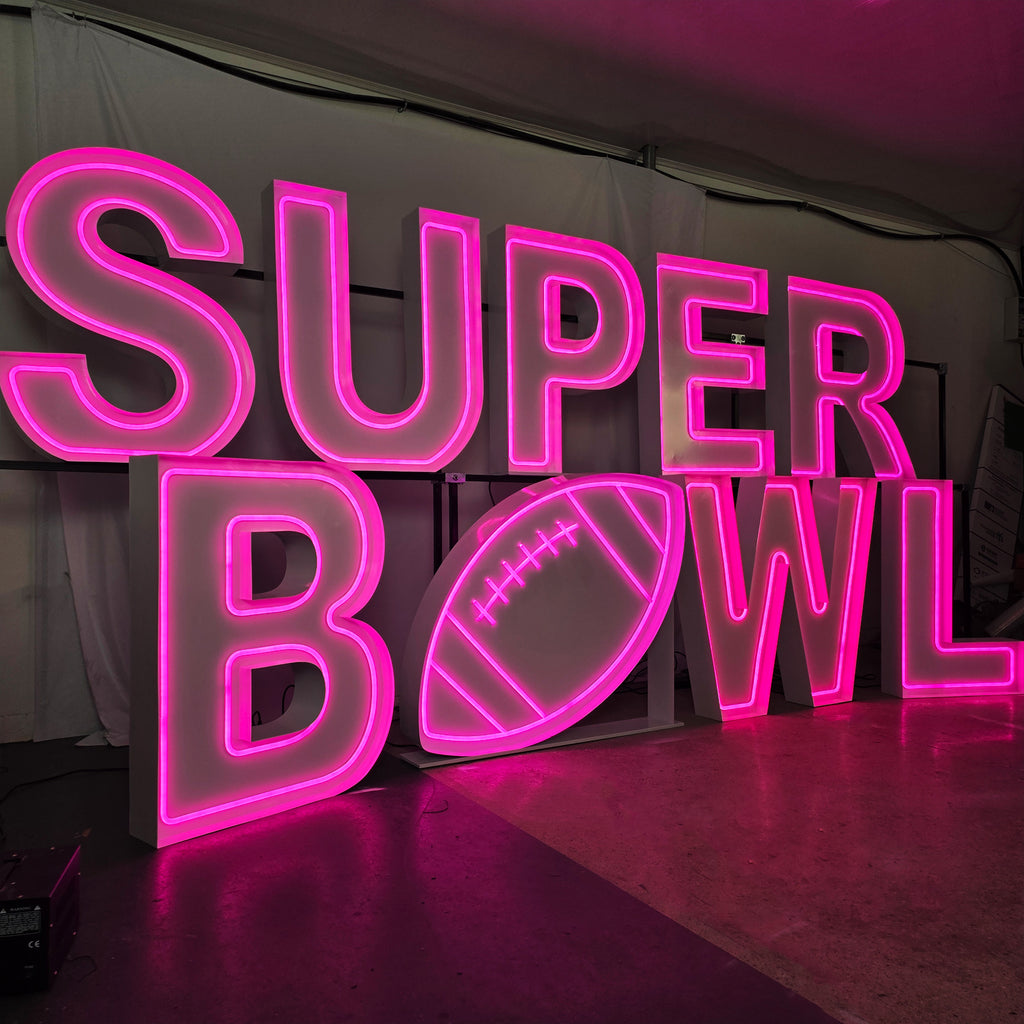 Custom Super Bowl Marquee Letters | LED Neon Game Day Party Decor
