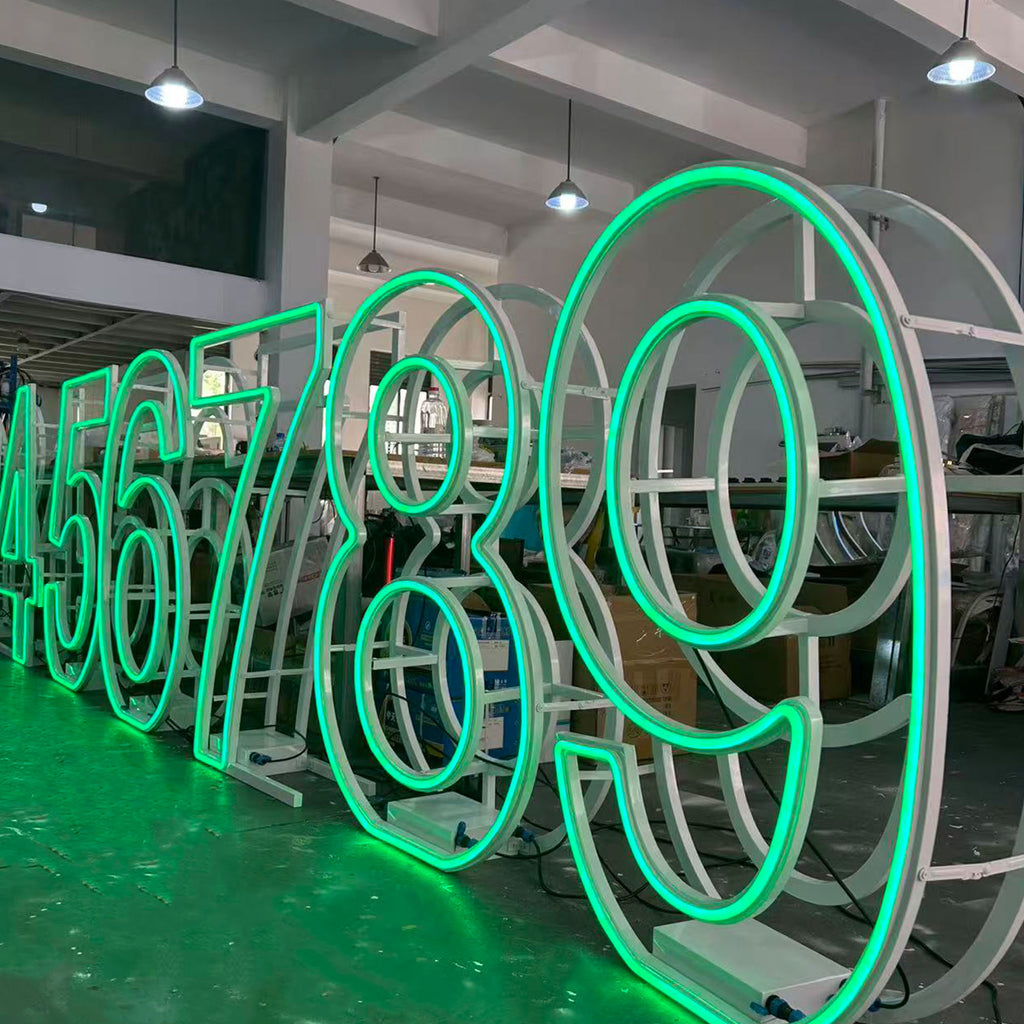 Foldable Metal Neon Marquee Number 18 Portable LED Event Display