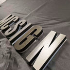 Custom Backlit Channel Letters Black Brushed  Stainless Steel  Illuminated Sign Business Storefront Signs & Office Branding