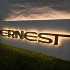 Custom 3D Metal Backlit Letters with Panel | LED Storefront Wall Logo Sign