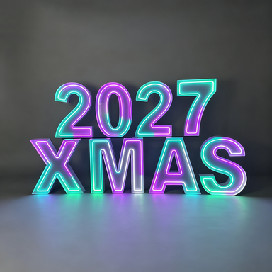 Custom 2027 XMAS Neon Marquee Letters | LED Christmas Light Up Sign