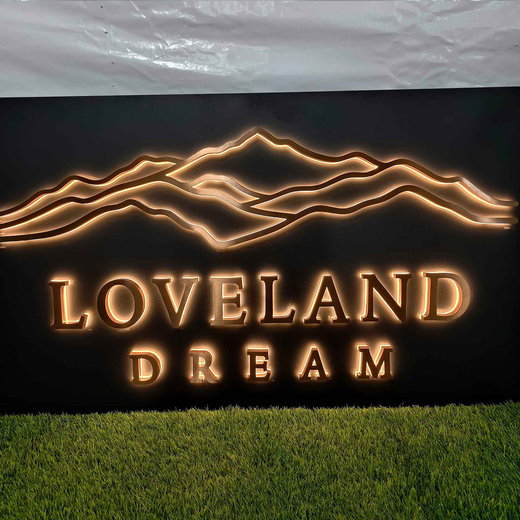 Custom Backlit Channel Letters Panel 3D Metal Halo Lit Logo Sign Indoor Outdoor Business Store Front Wall Signage