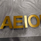 Custom Backlit Channel Letters|Gold Brushed Finish A-Z|Storefront  Business Sign