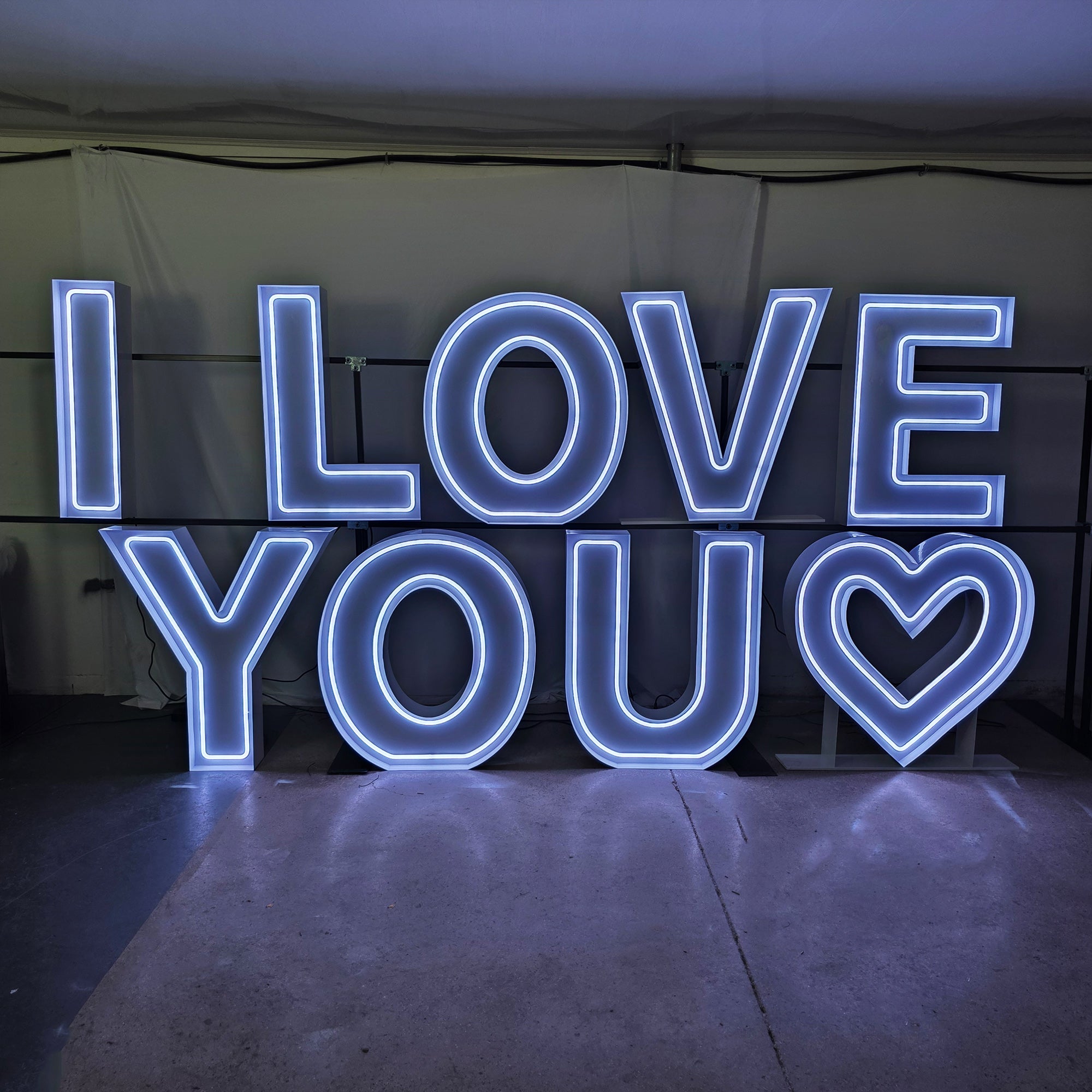 LOVE YOU Marquee Letters | LED Neon Event Letters for Weddings & Proposals