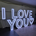 LOVE YOU Marquee Letters | LED Neon Event Letters for Weddings & Proposals
