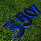 Custom RGB Backlit Number Channel Letters Stainless Steel LED Halo Lit House Address Number Sign