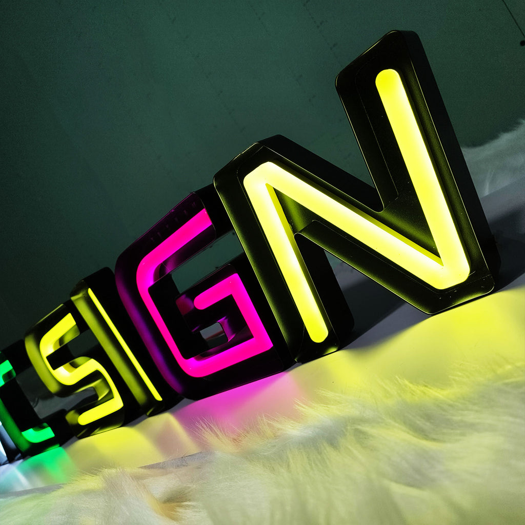 Custom Open-Face Channel Letters|Exposed LED Storefront Business Sign