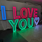 LOVE YOU Marquee Letters | LED Neon Event Letters for Weddings & Proposals