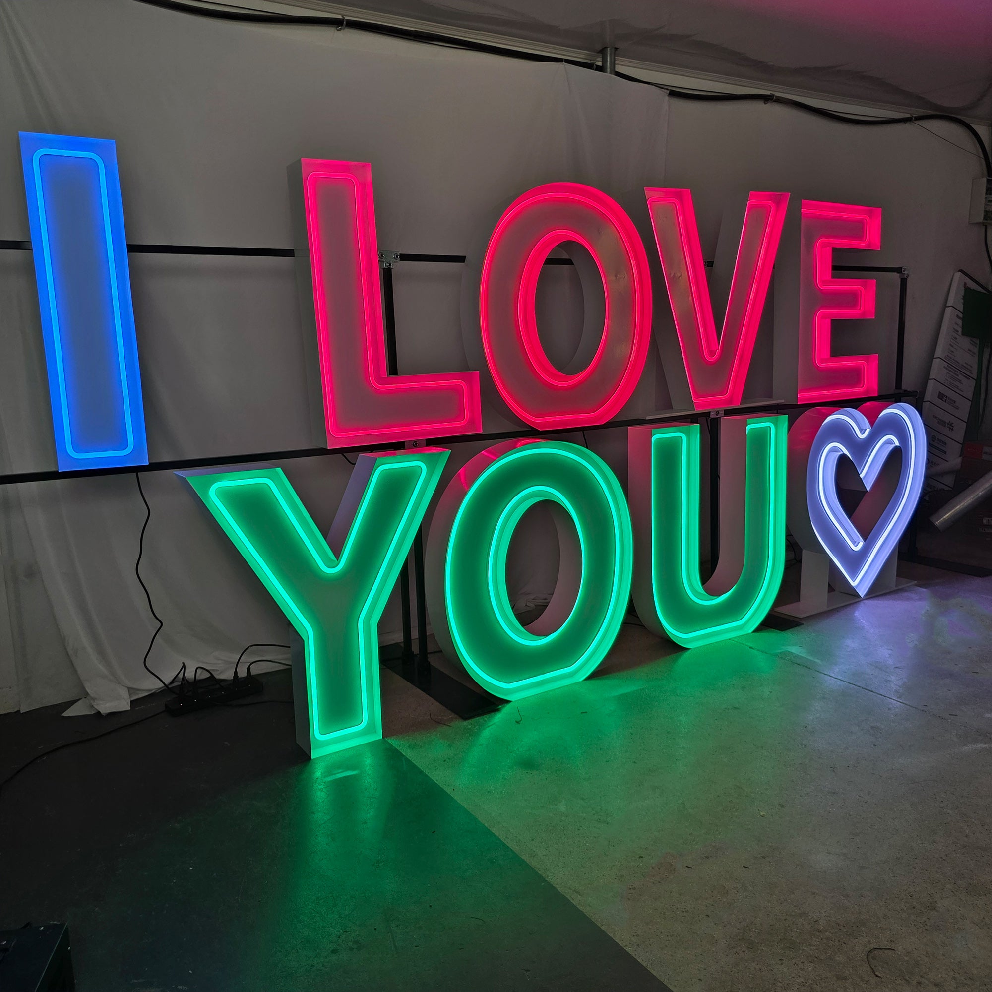 LOVE YOU Marquee Letters | LED Neon Event Letters for Weddings & Proposals