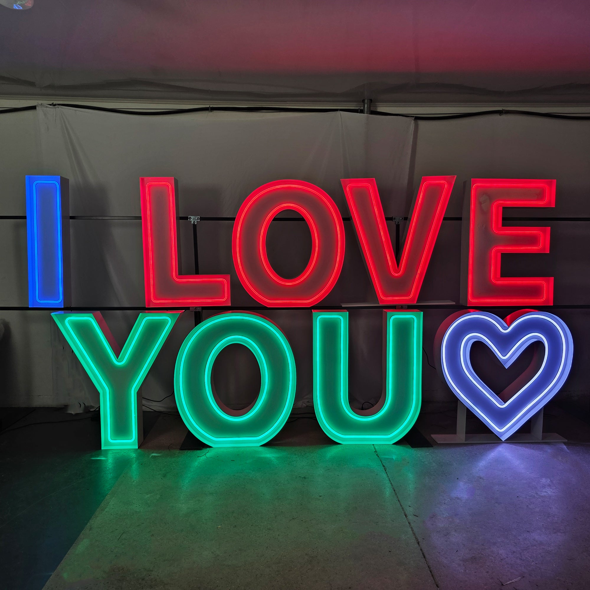 LOVE YOU Marquee Letters | LED Neon Event Letters for Weddings & Proposals