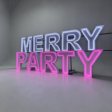 Merry Party LED Marquee Sign | Large Light Letters for Weddings & Parties