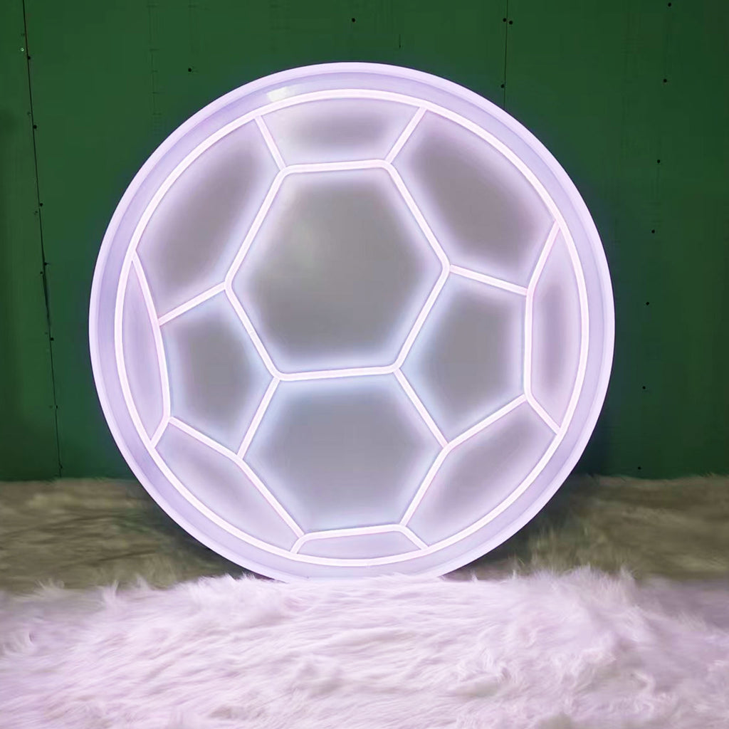 Custom Soccer Ball LED Light Sign for Sports Rooms & Events