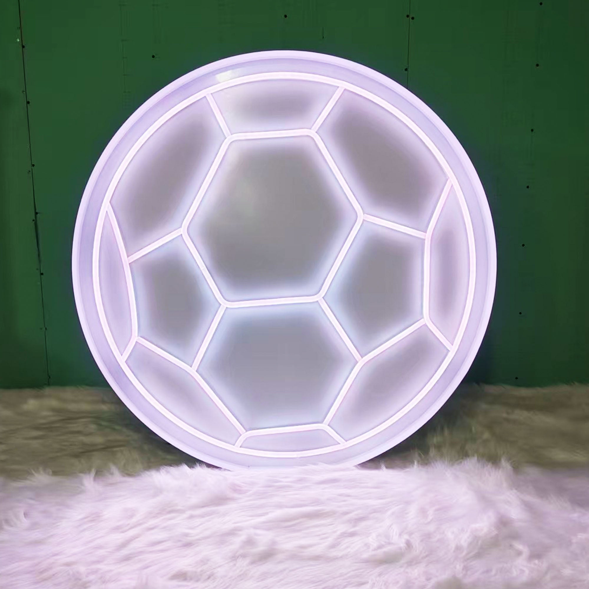 Custom Soccer Ball LED Light Sign for Sports Rooms & Events