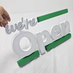 Custom Dual-Lit Acrylic Letters | LED Storefront Open Business Sign